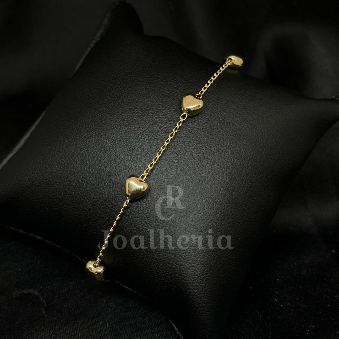 Pulseira Coração Big Gold Banhada Ouro 18k